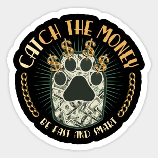 Cat's paw with money Sticker